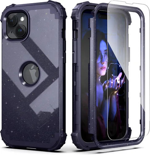 Vista 17 de IDweel Funda para iPhone 15 Plus con Protector de Pantalla, 3 en 1 Resistente a Golpes Ajuste Delgado Híbrida de Servicio Pesado Cubierta Dura de PC
