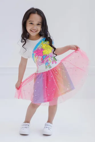 Vista 2 de DreamWorks Trolls Poppy - Vestido para niñas pequeñas a niños pequeños