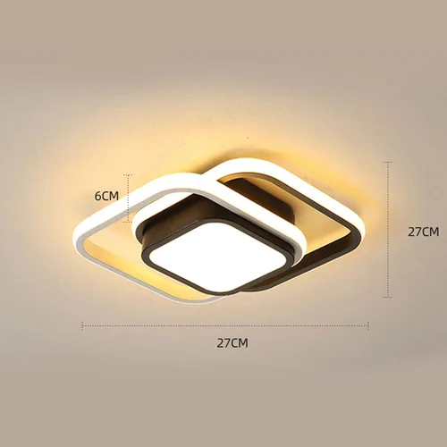 Vista 3 de TFCFL Lámpara de techo LED cuadrada de 10 pulgadas, lámpara de techo moderna de 21 W, luces de pasillo, accesorios de iluminación, pantalla acrílica