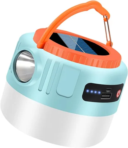 Vista 4 de Luz solar para acampada, lámpara de tienda portátil LED emergencias USB recargable camping con control remoto luz portátil