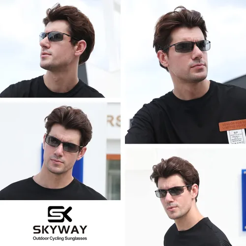 Vista 2 de SKYWAY Gafas de sol polarizadas para hombres y mujeres marco de metal UV400 gafas de sol SS8007