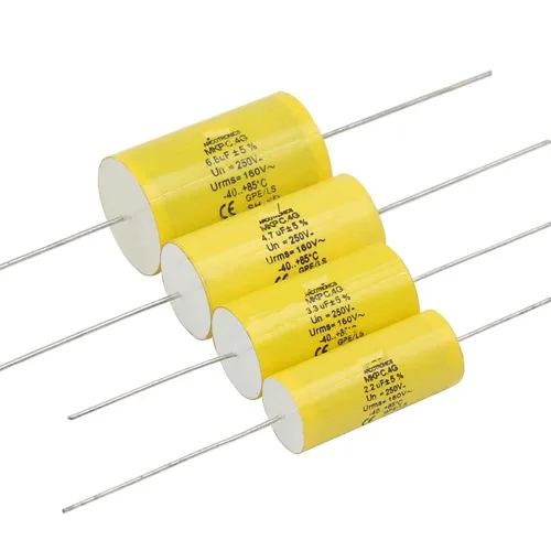 Vista 4 de 2pcs 2.2uF 250V Axial Film Capacitor 5% para Audio Crossover Condensador de película de polipropileno, cables axiales, no polarizados, 5%