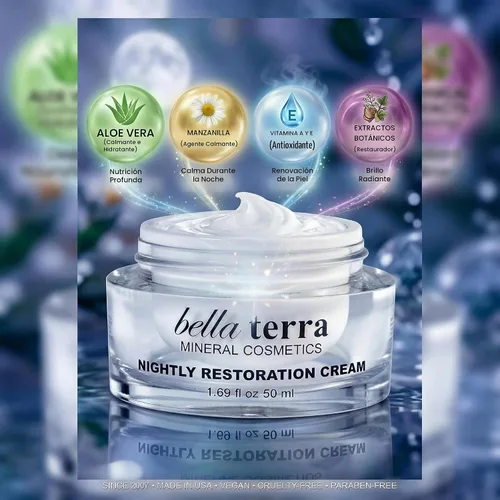 Vista 3 de Bellaterra Cosmetics Hidratante Facial (Nightly Restoration cream)