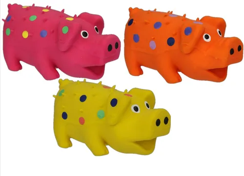 Vista 5 de HDP Multipet - Paquete de juguetes de látex chirriante miniatura: pollo, paquete de 3