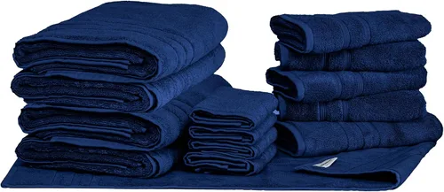 Vista 20 de Mosobam Lujoso juego de toallas turcas de 4 piezas XL, 35 x 70 pulgadas, 16 x 30 pulgadas, azul Allure de gran tamaño, 700 GSM, viscosa de bambú
