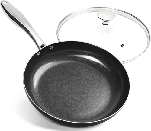 Vista 12 de MICHELANGELO Sartén pequeña – Sartén antiadherente de 8 pulgadas con tapa, sartenes de cerámica no tóxicas con mango de acero inoxidable, sartén