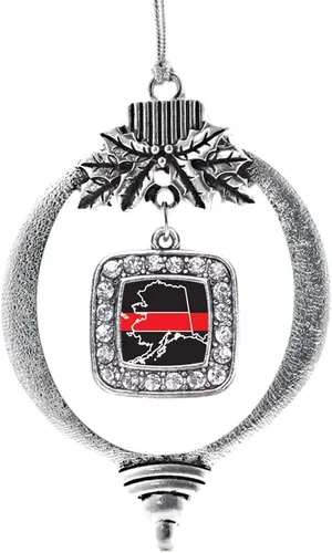 Vista 223 de Inspired Silver - Nana púrpura - Adorno de Navidad plateado - Adorno cuadrado para árbol de Navidad con circonita cúbica - Decoración colgante