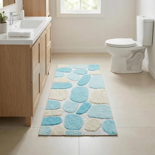 Vista 3 de THE BEER VALLEY Alfombra de baño antideslizante de 24 x 60 pulgadas, suave y absorbente, alfombra de baño grande antideslizante para suelos