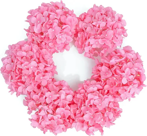 Vista 24 de DuHouse Hortensias artificiales de seda con tallos, hortensias falsas para bricolaje, centro de mesa de boda, decoración del hogar, paquete de 6