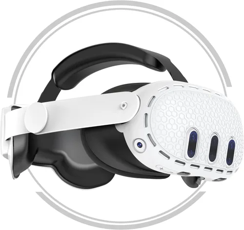 Vista 2 de Silicone VR Shell Protective Cover Complicable with VR Quest 3, Silicone Cover Accessories for Quest 3 Headset
