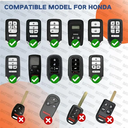 Vista 3 de Paquete de 4 baterías de repuesto para llave de automóvil Honda