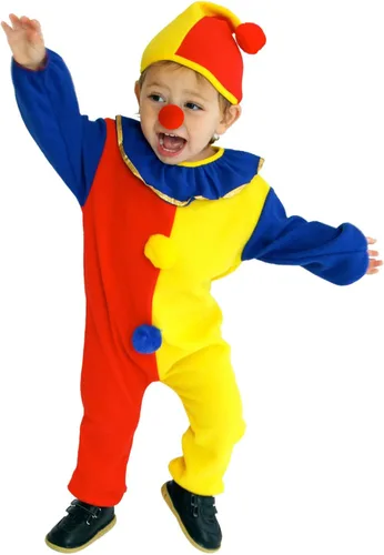 Vista 4 de Halloween Costume Kids Childs Clown Costumes Jumpsuits Kids Dress up with Clown Nose Clown Hat