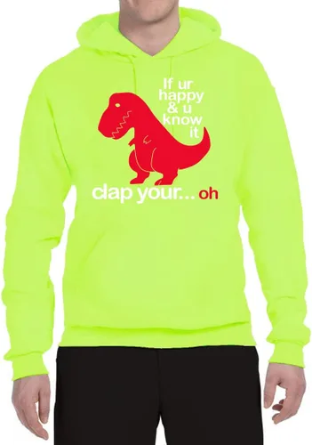 Vista 18 de Wild Bobby Sudadera con capucha unisex con estampado "If You're Happy and You Know it" de Dinausor