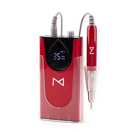 Vista 2 de M Max - Taladro de uñas profesional - Taladro de uñas con motor 2 en 1 sin escobillas - Eléctrico, inalámbrico, carcasa de aleación de aluminio