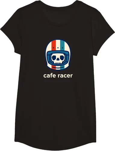 Vista 5 de Cafe Racer Moda Simple Casco Diseño Motocicleta Camiseta Negro