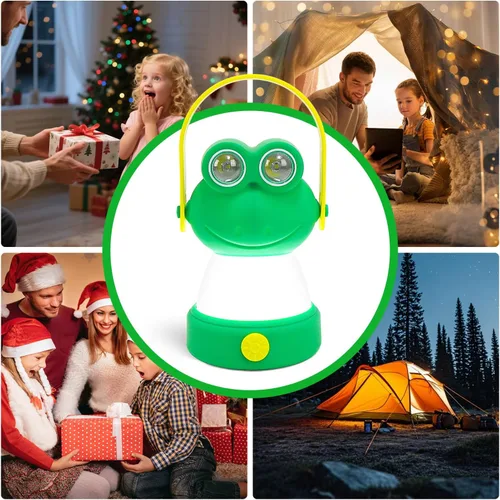 Vista 5 de Linterna LED de campamento para niños de 6 años en adelante, luz nocturna alimentada por batería, regalo temático para el día del niño, cumpleaños