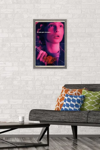 Vista 2 de Netflix Stranger Things: Temporada 2 - Póster de pared de Mike, 22.4 x 14.7 pulgadas, versión con marco de madera de Barnwood