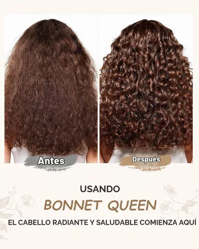 Vista 9 de BONNET QUEEN Gorro reversible de satén de seda para dormir, doble capa, ajustable, trenzas rizadas, peluca de cabello natural, banda para gorro