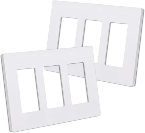Vista 38 de CML Placa de Pared Decorativa Negra de 4 Posiciones Sin Tornillos, Paquete de 4 Placas de Interruptor de Luz y Cubierta Frontal para Receptáculo