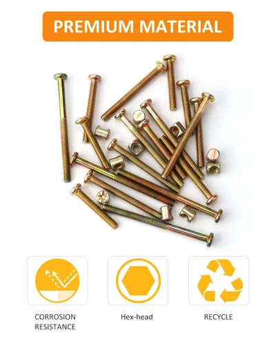 Vista 4 de Kit de Reemplazo de Tornillos y Accesorios para Cunas - Juego de 20 Pernos para Marco de Cama Infantil y Tuercas de Barril, Tornillos de Cabeza