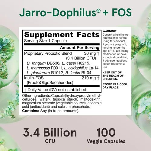 Vista 6 de Jarrow Formulas Jarro-Dophilus + FOS - 3.4 mil millones de UFC por porción - Suplemento prebiótico y probióticos para apoyo inmunológico e