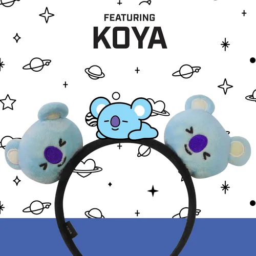 Vista 44 de Concept One BT21 LINE FRIENDS - Diadema bordada de felpa 3D para mujer, Chimmy