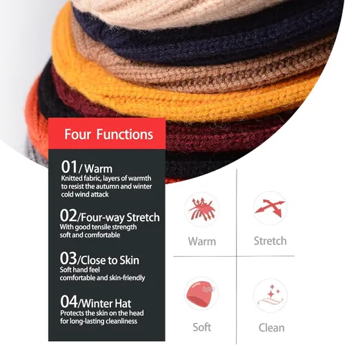 Vista 20 de Gorro de invierno para hombre y mujer, gorro de lana de punto para actividades al aire libre y uso diario