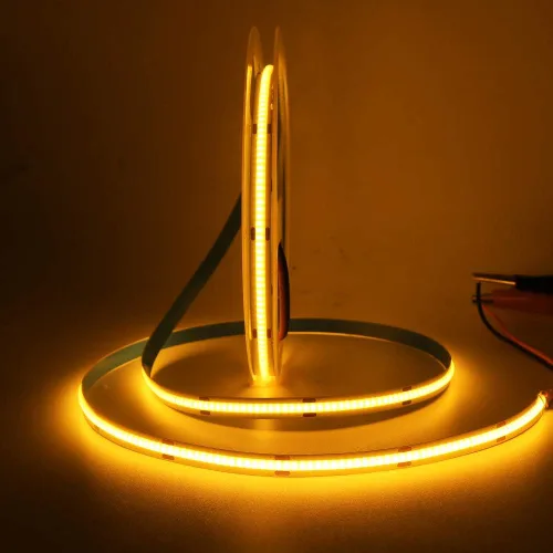 Vista 16 de COB - Tira de luces LED, 16.4 ft/16.4 pies, flexible, flexible, flexible, flexible, luces de cuerda LED COB, 12 V, 320 LEDs/m, blanco cálido, 3000