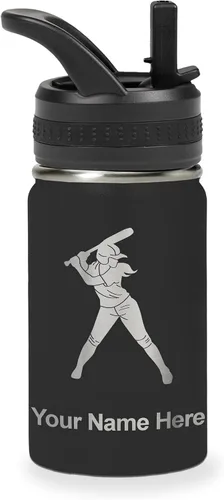 Vista 75 de LaserGram Botella de agua personalizada de 32 onzas, jugador de softbol Regalo grabado para jugadores de sóftbol, acero inoxidable aislado al vacío