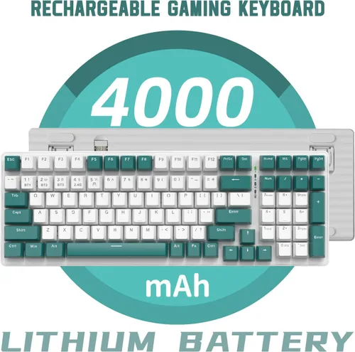 Vista 6 de RK6 Pro Teclado mecánico inalámbrico personalizado para juegos de PC, 2.4G/Bluetooth/USB-C, intercambio en caliente, retroiluminación arcoíris