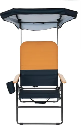 Vista 9 de Camp & GO MaxShade - Silla plegable de gran tamaño para exteriores, color naranja y azul marino