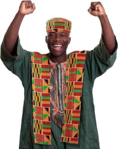 Vista 7 de Sombrero Kufi Kente Kufi con patrón africano Kente Kufi para hombre sombrero y banda con estampado africano Kente para la historia africana negra