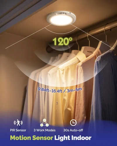 Vista 4 de Luz de techo recargable con sensor de movimiento LED de 10000mAh Blanco