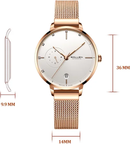 Vista 6 de Automatic Watches for Women, Casual Women's Watch, 3ATM Waterproof Women's Wrist Watches, Ideal Gift for Girls & Adults