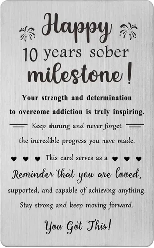 Vista 13 de TGCNQ Regalos de sobriedad de 1 mes - Regalos de recuperación para mujeres y hombres - Tarjeta de metal de aniversario sobrio de 30 días