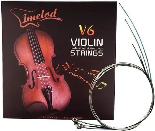 Vista 8 de Imelod Juego de cuerdas de violín universal completo (G-D-A-E) cuerdas de violín Fiddle de núcleo de acero con envoltura de níquel-plata con extremo