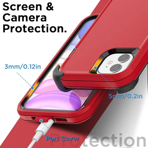 Vista 8 de AICase Funda para iPhone 11 con Clip para Cinturón, Protección Resistente contra Caídas de Servicio Pesado, Cubierta de Teléfono Protectora Duradera