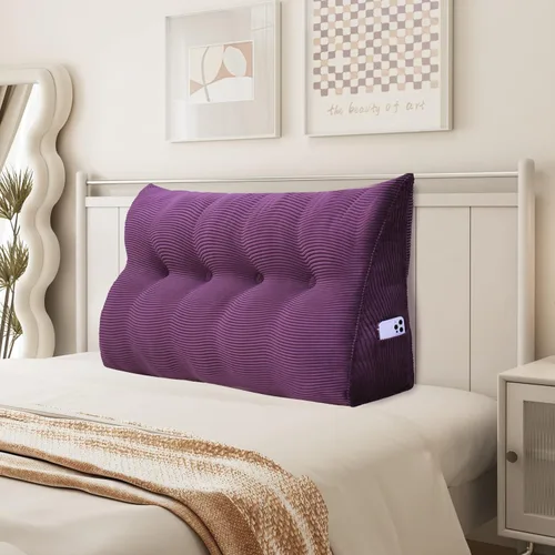 Vista 28 de Almohada de cuña Heaboard triangular para sentarse en la cama, almohadas de lectura para adultos, soporte para respaldo, almohada de cabecera, sofá