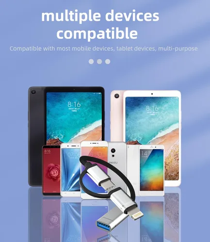 Vista 7 de Zoyuzan Adaptador USB a Lightning OTG Cable USB-A hembra tipo C macho 3.0 convertidor Thunderbolt Cable de puerto Thunderbolt Apple IPhone15 Pro Max