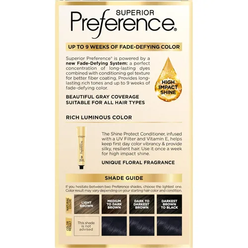 Vista 9 de L'Oreal Paris Superior Preference - Tinte permanente luminoso que desafía la decoloración para el cabello, tinte para el cabello hasta 9 semanas