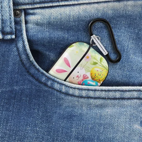 Vista 8 de Spring Happy Easter Holiday Headphone Cover for AirPods Pro 2nd 1st Generation Case Cover with Keychain, Shockproof Hard Shell Protective Case for