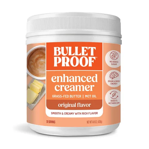 Vista 10 de Crema de Café Bulletproof Vainilla Francesa, 14.8 Onzas, Crema de Café Keto con Aceite MCT y Mantequilla Alimentada con Hierba Apoya la función