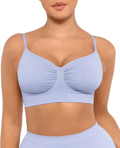 Vista 24 de FeelinGirl Bralettes para mujer con soporte, sujetadores cómodos sin aros, sin costuras, para uso diario