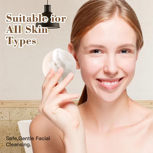 Vista 7 de Konjac - Juego de esponjas faciales orgánicas exfoliantes, exfoliantes faciales suaves diarios, cuidado de la piel, esponja limpiadora corporal