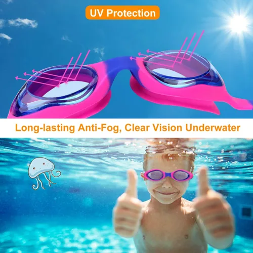 Vista 4 de Gafas de natación para niños, gafas de natación para niños y niñas, niños pequeños de 2 a 12 años
