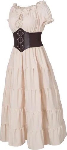 Vista 4 de Elegante disfraz medieval renacentista pirata cosplay vestido corsé cinturón conjunto