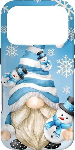 Vista 30 de Cute Winter Gnome Dad with Snowflake Decor and Snowman Case for iPhone 17