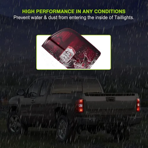 Vista 7 de Luces traseras compatibles con Chevy Silverado 1500 2500 HD 3500 HD 2007-2013 GMC Sierra 2500 HD 2012-2014 Luces traseras sin arnés de cableado