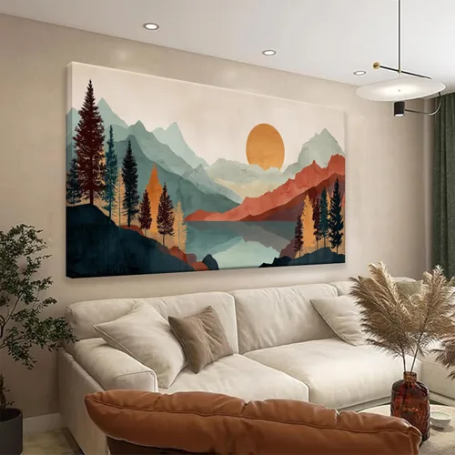 Vista 13 de Tsomzxng Arte Moderno de Lienzo para Decoración de Pared Impresiones de Pinturas Paisaje Dorado del Árbol de la Vida Impresiones de Pintura