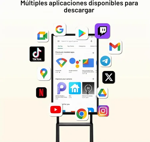 Vista 5 de Placa inteligente de 49 pulgadas, 8 núcleos 8K Android 12, chip RK3588, 8GB+64GB, duplicación inalámbrica Eshare con control de teléfono